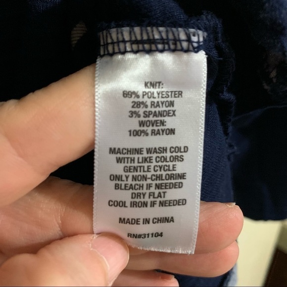 Kim Rogers Soft Stretchy Ribbed Plaid Print layered Blue Blouse Tunic. XL - Picture 4 of 4